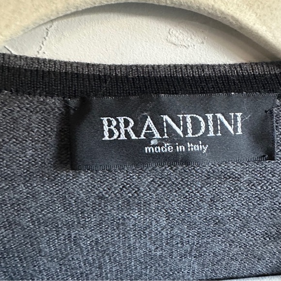 Brandini Made in Italy Men's Grey 100% Extra Fine Merino Wool Sweater Vest Sz XL - Picture 8 of 8